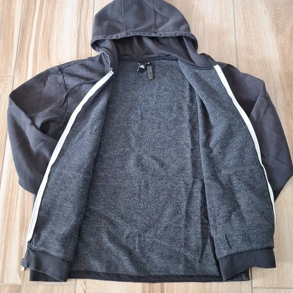 Adidas Gray Full Zip Hoodie with drawstring L - Picture 2 of 10